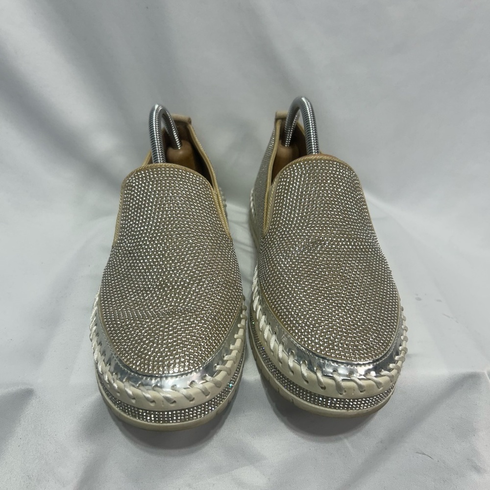 Stylish Silver and Tan Women's Slip-On Shoes